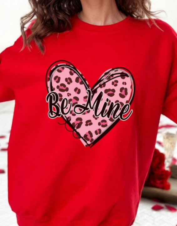 Valentine's Day BE MINE Heart Long Sleeve Sweatshirt